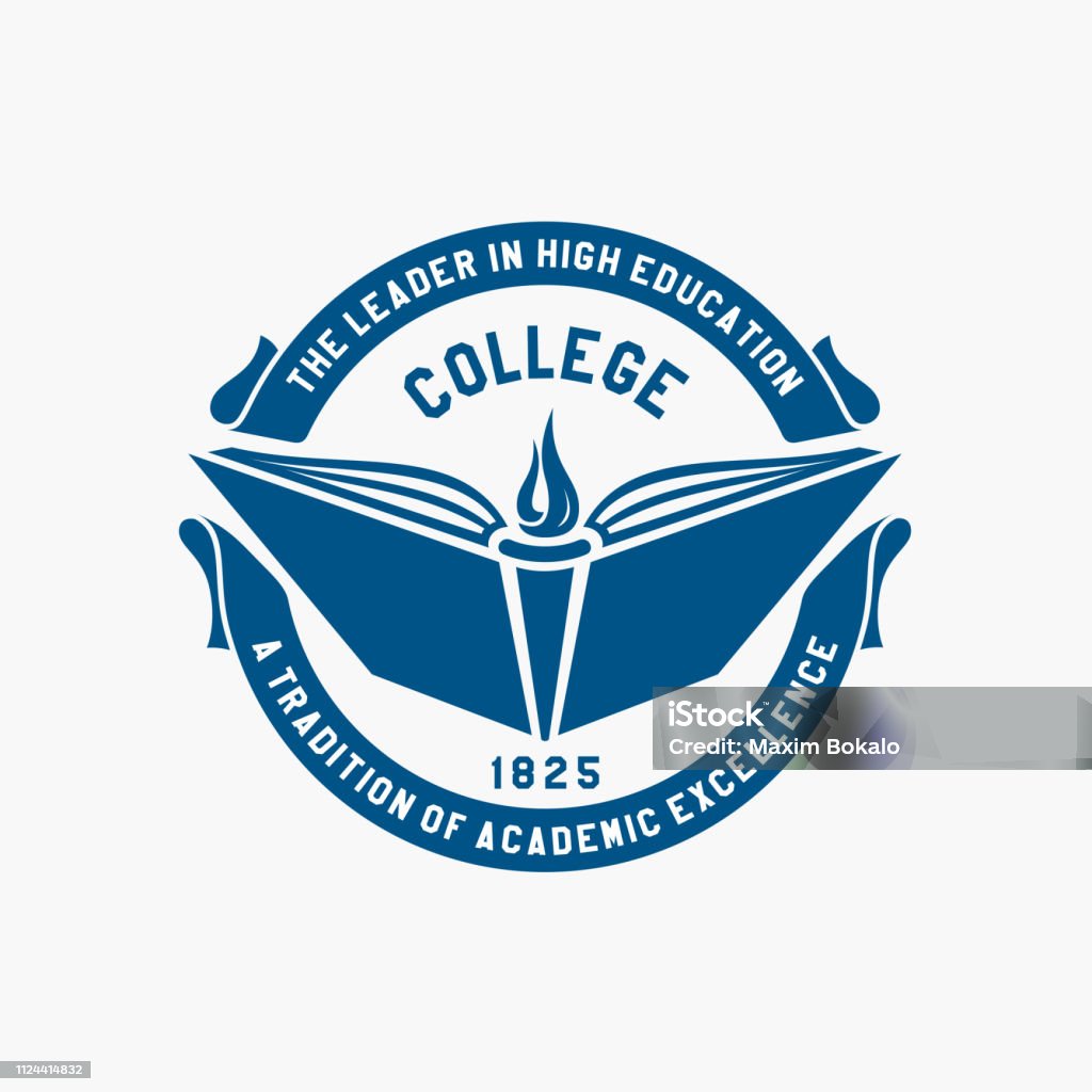 logo college. academy, university, template school emblem